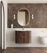 Havana Fluted 750mm Sable Walnut Wall Hung Curve Vanity - front view (9 of 23)