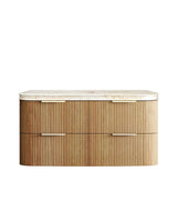Havana Fluted 1200mm Woodland Oak Wall Hung Curve Vanity
