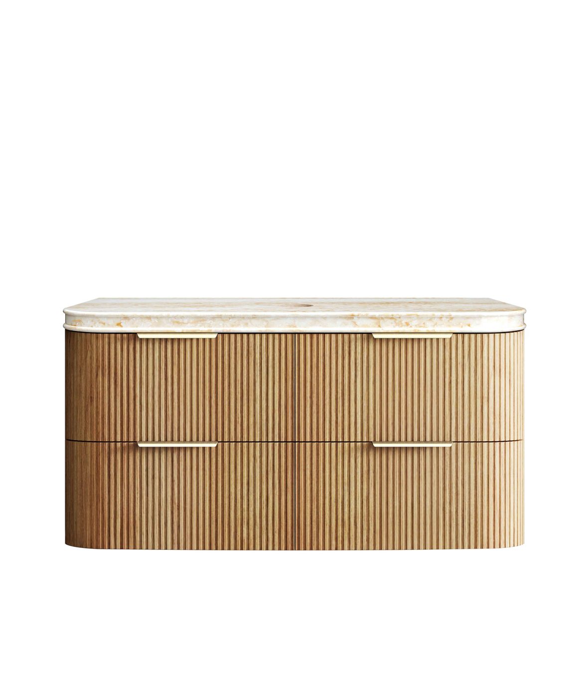 Havana Fluted 1200mm Woodland Oak Wall Hung Curve Vanity