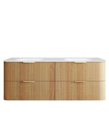 Havana Fluted 1500mm Woodland Oak Wall Hung Curve Vanity