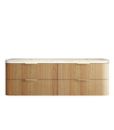 Havana Fluted 1800mm Woodland Oak Wall Hung Curve Vanity