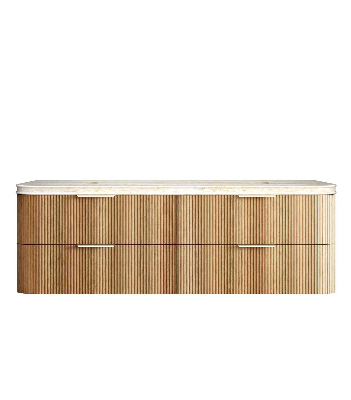 Havana Fluted 1800mm Woodland Oak Wall Hung Curve Vanity