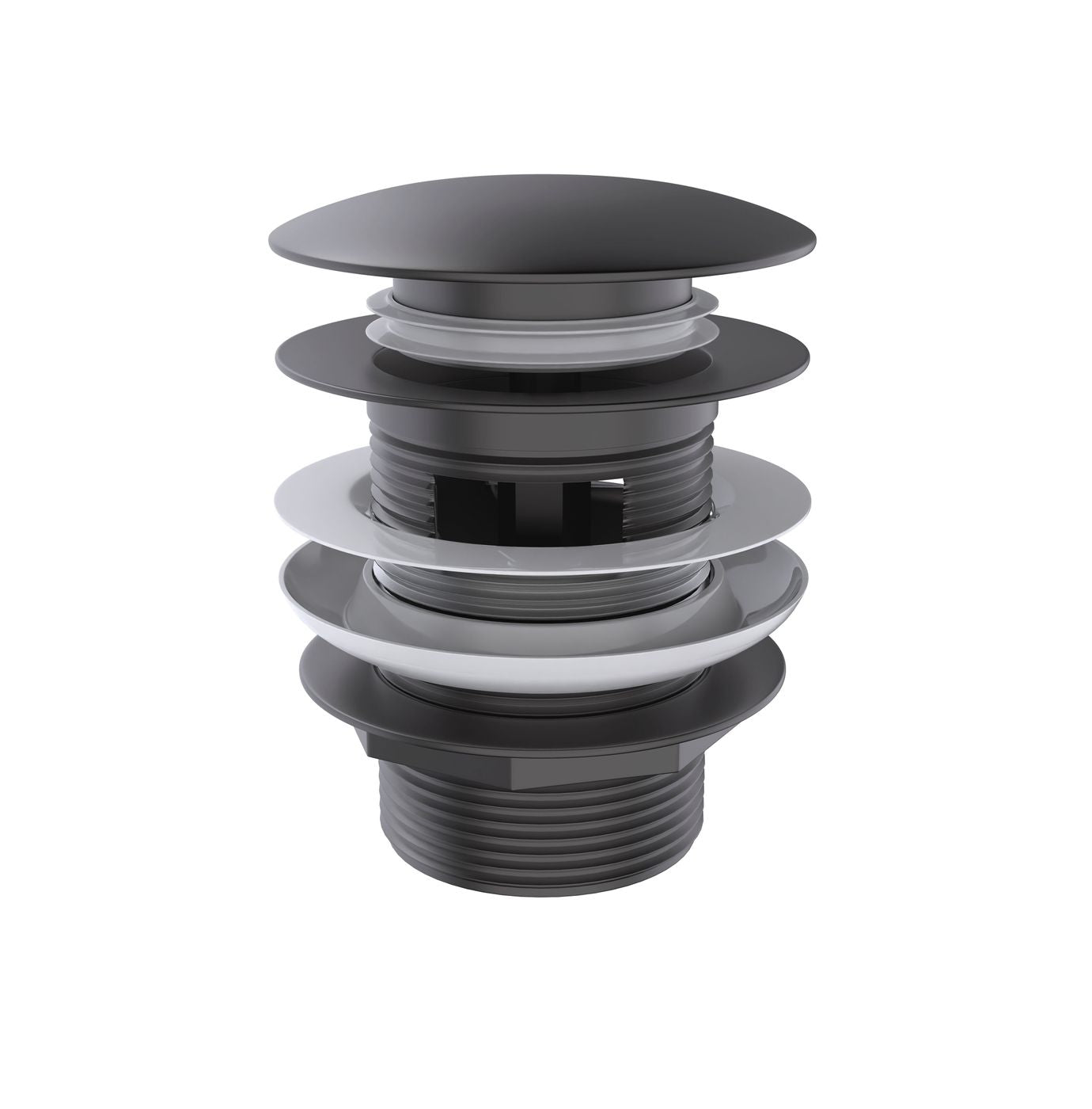 Mushroom Bath Pull Out Popup Waste Overflow Gun Metal
