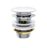Mushroom Bath Pull Out Popup Waste Overflow Matte White