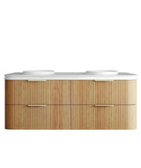 Havana Fluted 1500mm Woodland Oak Wall Hung Curve Vanity