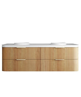 Havana Fluted 1800mm Woodland Oak Wall Hung Curve Vanity