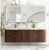 Havana Fluted 1800mm Sable Walnut Wall Hung Curve Vanity