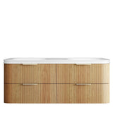 Havana Fluted 1500mm Woodland Oak Wall Hung Curve Vanity