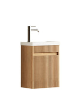 Mini Ensuite Vanity 400mm Woodland Oak Fluted Vanity (with Basin)