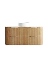 Havana Fluted 1200mm Woodland Oak Wall Hung Curve Vanity