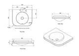 Havana English Edge 600x500x50 Matte White with Round Basin Top
