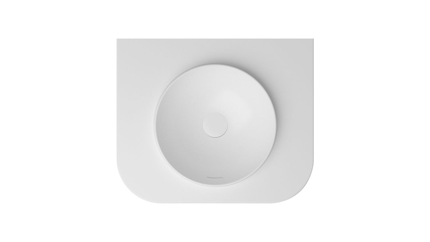 Havana English Edge 600x500x50 Matte White with Round Basin Top