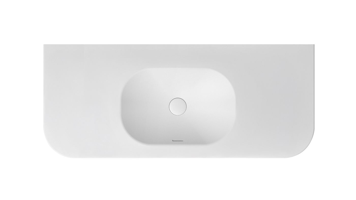 Havana English Edge 1200x500x50 Matte White with Soft Square Basin Top