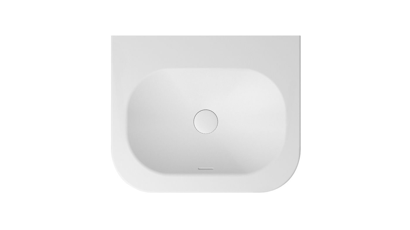 Havana English Edge 600x500x50 Matte White with Soft Square Basin Top