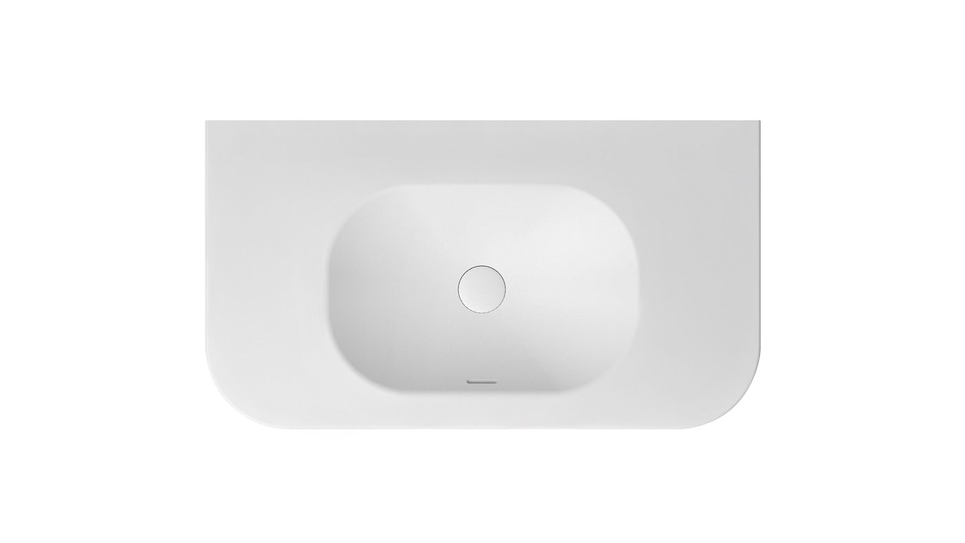 Havana English Edge 900x500x50 Matte White with Soft Square Basin Top