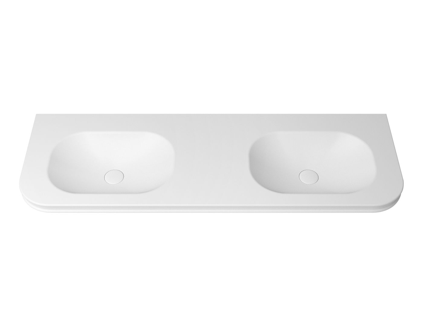 Havana English Edge 1500x500x50 Matte White with Soft Square Basin Top