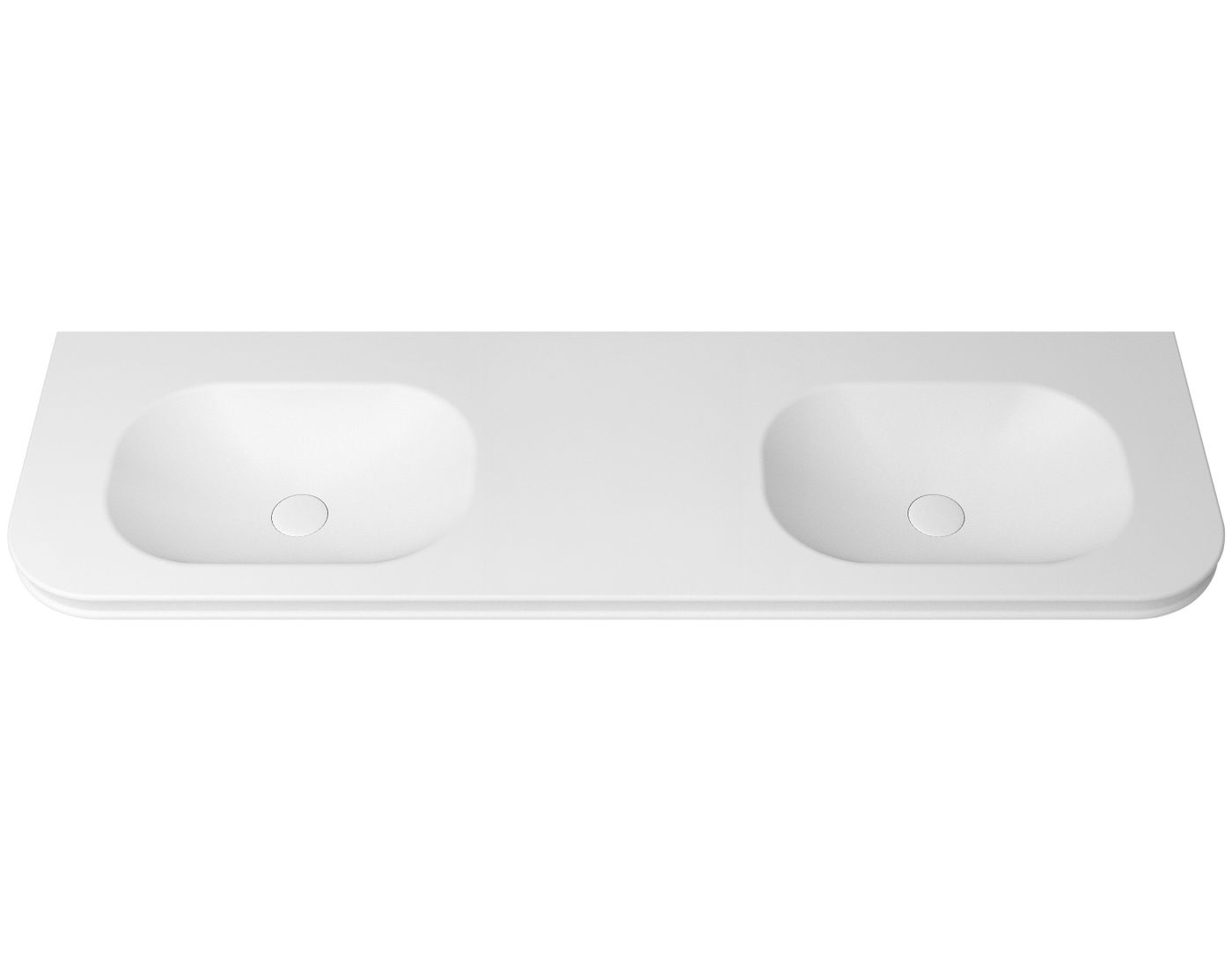 Havana English Edge 1800x500x50 Matte White with Soft Square Basin Top
