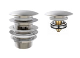 Mushroom Bath Pull Out Popup Waste Overflow Brushed Nickel