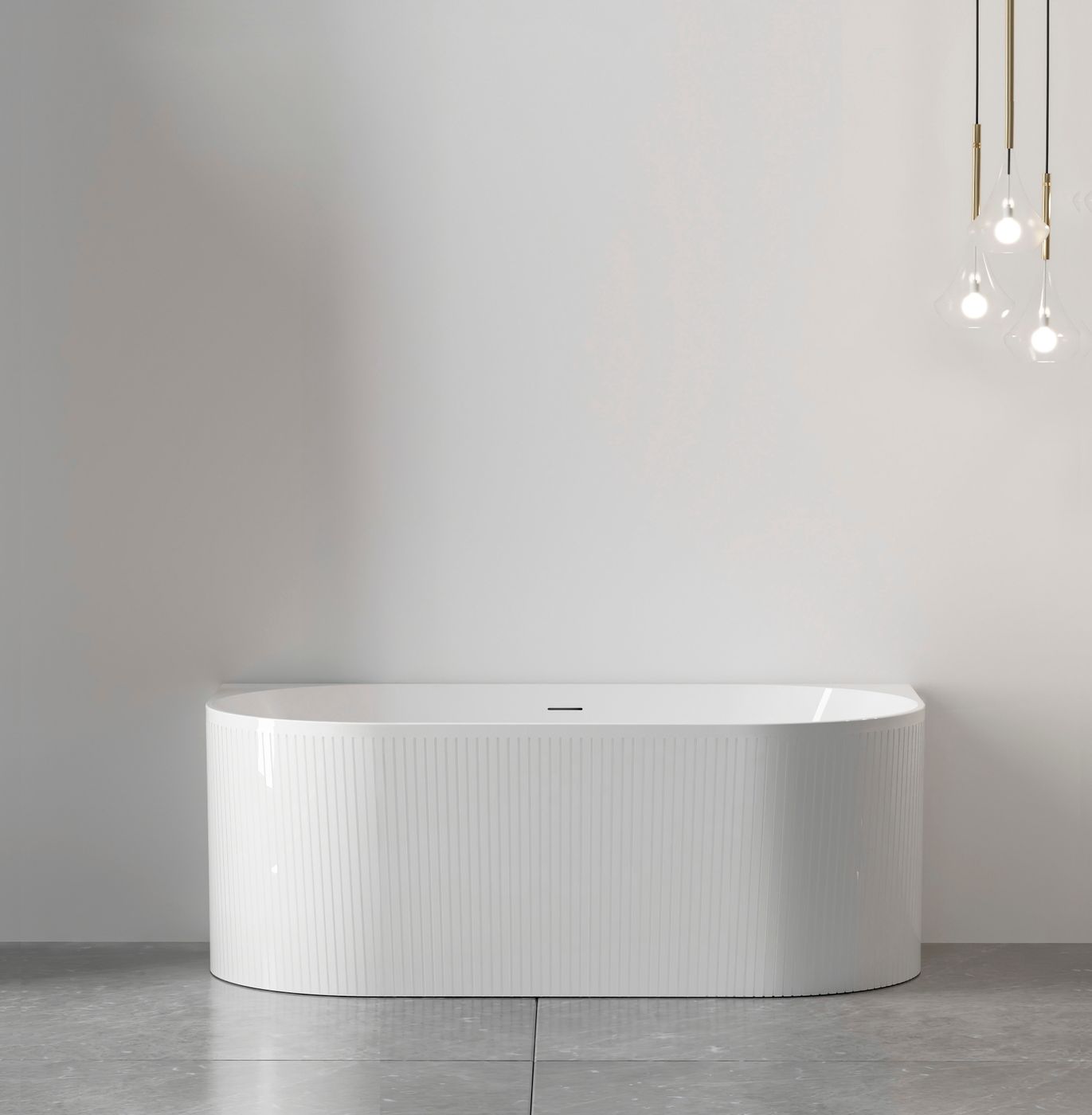 Attica Noosa Fluted 1500 Gloss White BTW Multi-fit Bath with Overflow