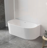 Attica Noosa Fluted 1500 Gloss White BTW Multi-fit Bath with Overflow