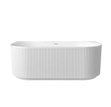 Attica Havana 1700 Matte White BTW Multi-fit Fluted Bath with Overflow