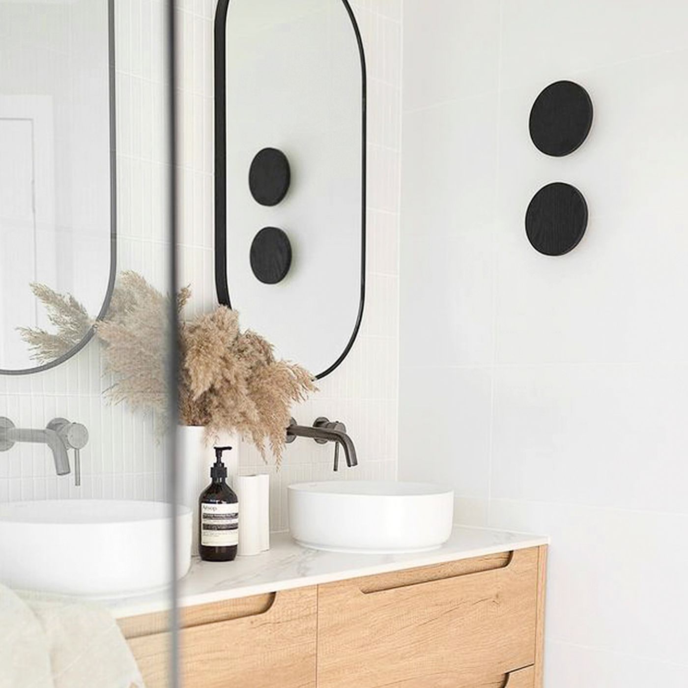Byron 1200mm Natural Oak Wall Hung Vanity Double Bowl