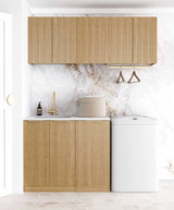 Havana Fluted Woodland Oak Laundry Kit 1715x600x2100 - full product view