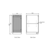 Noosa Fluted White Mini 430 Laundry Kit - side profile view