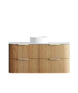 Havana Fluted 1200mm Woodland Oak Wall Hung Curve Vanity
