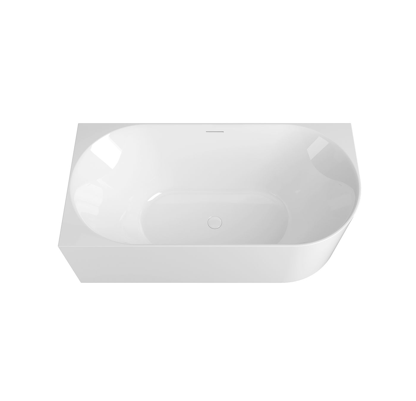 Attica Celine Left Corner 1500 Gloss White Bath with Overflow
