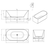 Attica Celine Left Corner 1500 Matte White Bath with Overflow