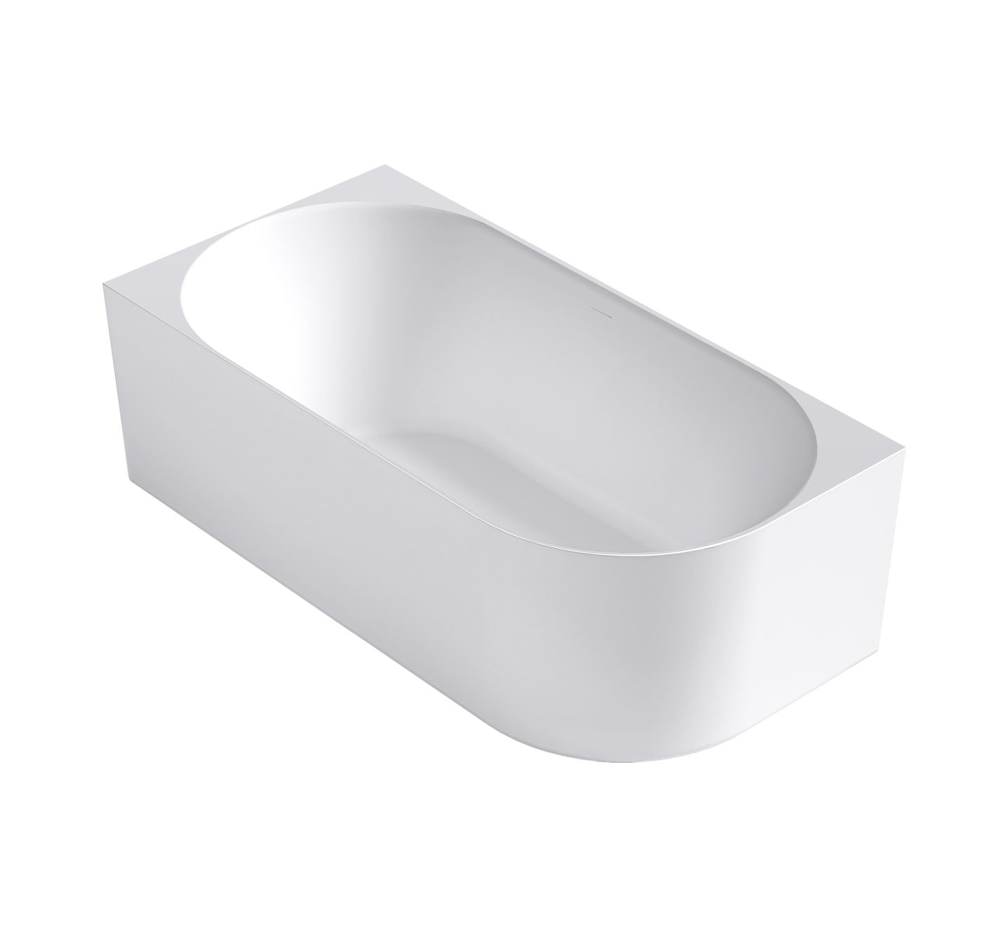 Attica Celine Left Corner 1500 Matte White Bath with Overflow