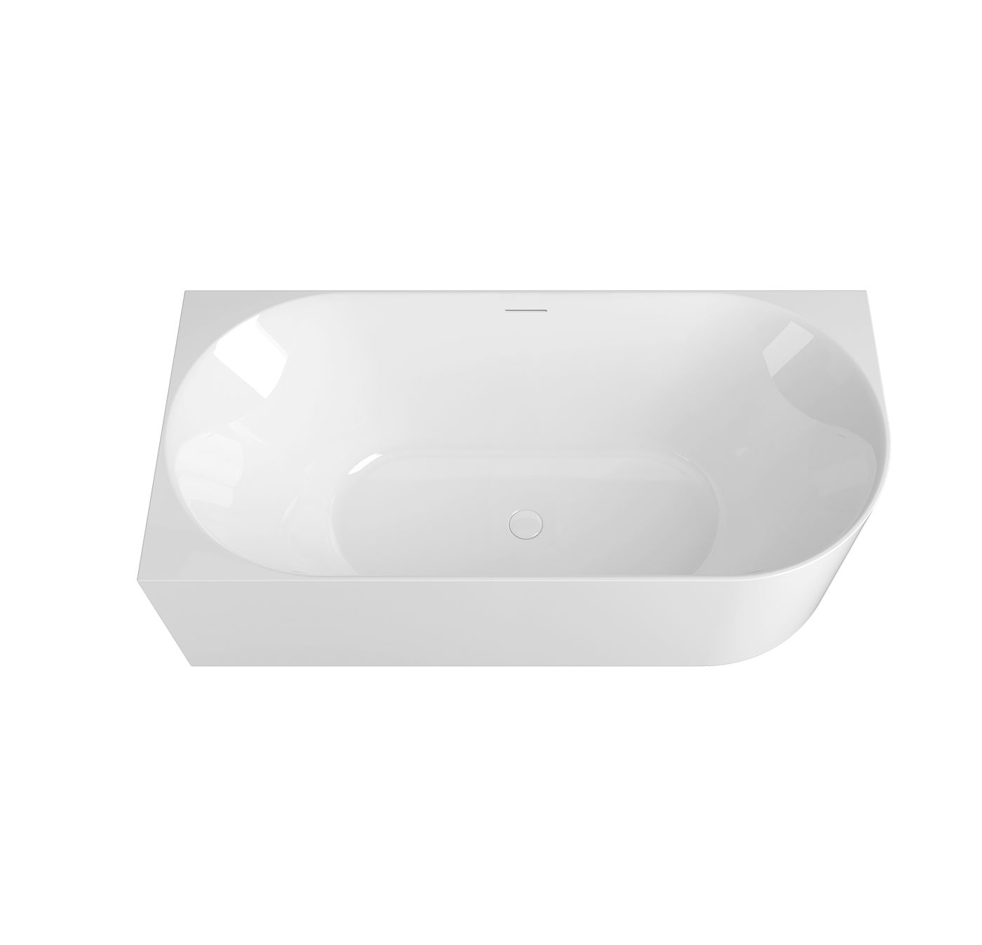 Attica Celine Left Corner 1700 Gloss White Bath with Overflow