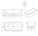 Attica Celine Right Corner 1700 Gloss White Bath with Overflow