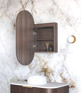 LED Noosa 900x450 Sable Walnut Shaving Cabinet - Premium Edition