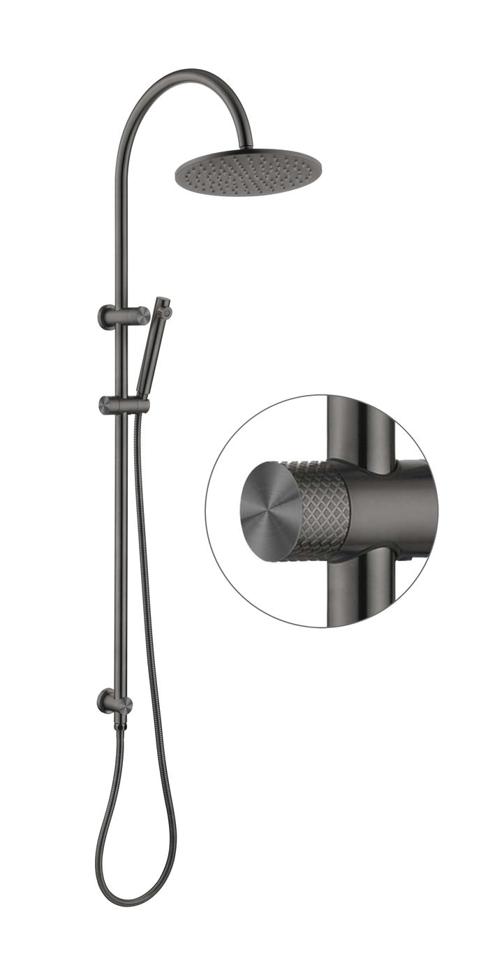 Celine Twin Shower Combo Gun Metal - front view, bathroom fixture