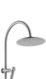 Celine Twin Shower Combo Brushed Stainless Steel - close-up detail view