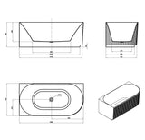 Attica Havana Left Corner 1500 Matte White Fluted Bath with Overflow