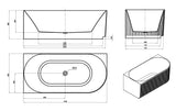 Attica Havana Left Corner 1700 Gloss White Fluted Bath with Overflow