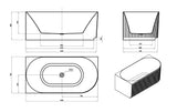 Attica Havana Left Corner 1700 Matte White Fluted Bath with Overflow
