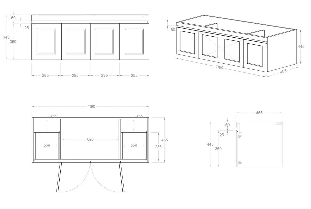 Otti Hampton MKII Vanity 1200mm Single Basin