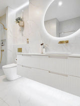 Noosa Fluted 1500mm Satin White Wall Hung Vanity