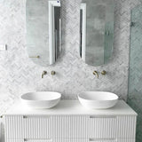 Noosa Fluted 1500mm Satin White Wall Hung Vanity