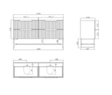 Noosa Fluted 1500mm Satin White Wall Hung Vanity