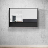Marlo 1200x800 Matte Black Shaving Cabinet - front view