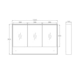 Marlo 1200x800 Matte Black Shaving Cabinet