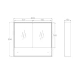 Byron 900x800 Natural Oak Shaving Cabinet