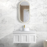 Hampton Mark II 900mm Satin White Wall Hung Vanity