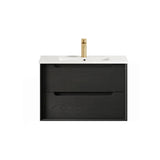 Byron 750mm Black Oak Wall Hung Vanity