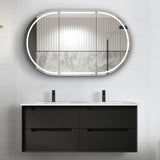 Byron 1200mm Black Oak Wall Hung Vanity Double Bowl
